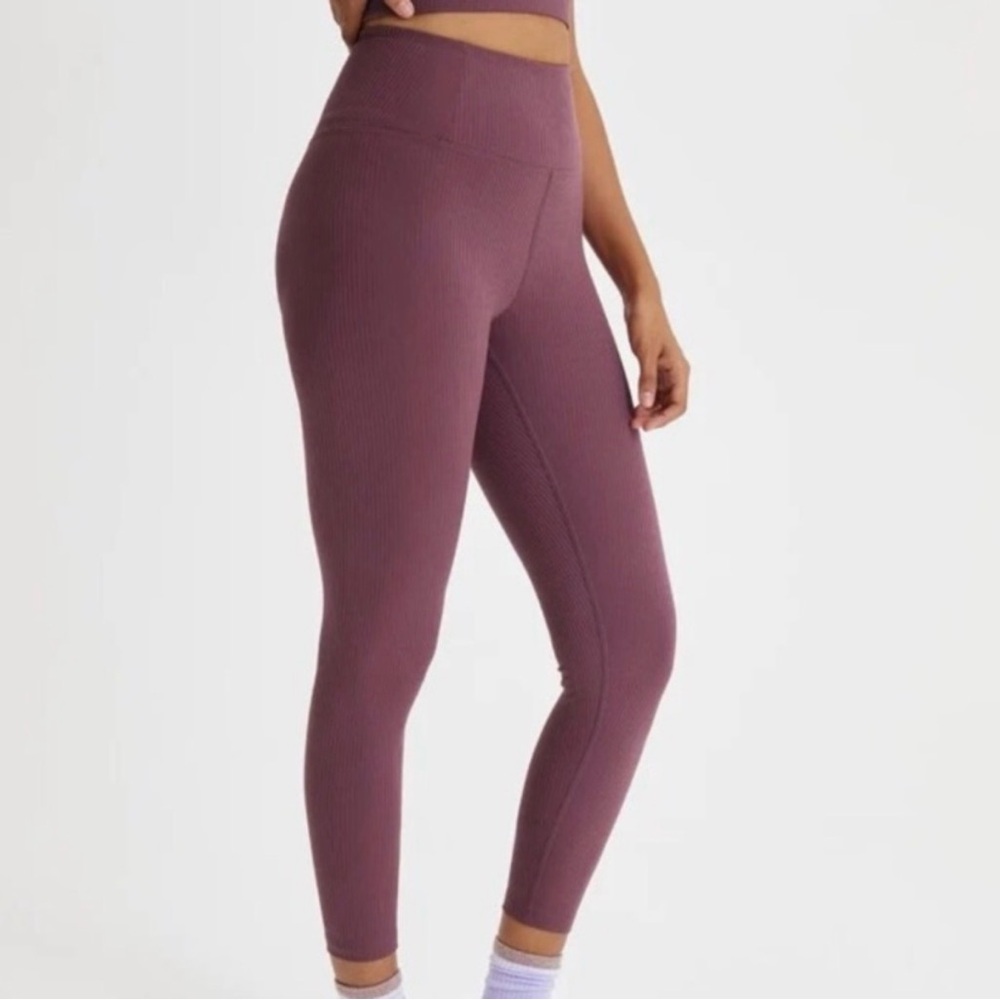 Girlfriend Collective RIB High Rise Compressive Legging 7/8 Goji Berry Size L